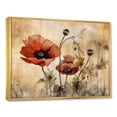 thumbnail image 2 of Designart "Nostalgic Scene Of Red Poppies Swaying In The Breeze" Poppies Floater Framed Canvas Art Print, 2 of 5