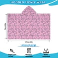thumbnail image 2 of Pink Butterfly Pattern Hooded Bath Towel，50"x30" for Ages 3 To 12 Kids, Quick Dry Lightweight Soft Microfiber Hood Beach Towel Cover Up for Kids, 2 of 7