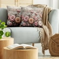 thumbnail image 5 of Ambesonne Rustic Throw Pillow Cover 2 Pack, Cottagecore Meadow Flowers, 16", Pink Salmon and Pale Taupe, 5 of 7