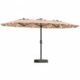 thumbnail image 1 of QinaQin 15 FT Rectangular Patio Umbrella with Solar Lights and Base, 36 LED Lights and Crank Handle, 1 of 7