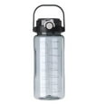 thumbnail image 1 of Taza de agua de plástico de gran capacidad de 2000 ml con pajita, botella deportiva de verano resistente a altas temperaturas para estudiantes, color negro - 2000 ml, 1 of 5