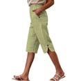 thumbnail image 3 of Women's Soft Fabric Casual Elastic Waist A-Line Shorts With Pockets, Tummy Control Mid-Rise Pull On Shorts, Cool Daily Wear For Walking, Errands, Travel, Ladies Solid | TruBelle,Mint Green 2XL, 3 of 9