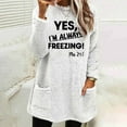 thumbnail image 2 of Sexlip Womens Hooded Sweatshirt Freelancing Slogan Print Design Pocket Soft Fabric Relaxed Silhouette for Daily Wear White XL, 2 of 4
