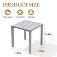 thumbnail image 5 of Crestlive Products 2-Pack 15.7" x 15.7" Outdoor Side Table, All-Weather Aluminum Square Patio End Table, Gray, 5 of 6