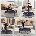 thumbnail image 4 of WOWLAND 40'' Rebounder Trampoline for Adults, 330LBS Foldable Exercise Fitness Trampoline with Handlebar and Bungees, Adult Rebounder for Indoor Workout, Noise-free, 4 of 7