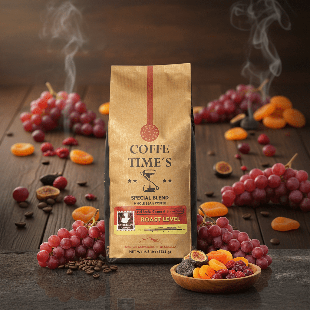 Coffe Times, Medium Roast Whole Bean Coffee - Special Blend 2.5 Pounds bag, Full Body,  Mild Acidity, Coffee With Flavor Notes of  Grapes and Stone Fruits