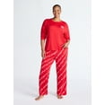 thumbnail image 2 of Joyspun Women's Dreamy Soft Collection Long Sleeve Sleep Top and Straight Leg Pants Pajama Set, 2-Piece, Sizes XS-3X, 2 of 4