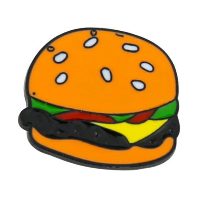 Broches de comida de dibujos animados, insignias, insignias para ropa, broches, prendedores de solapa, chaquetas, disfraces. Hamburguesa
