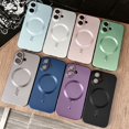 thumbnail image 3 of Luxury Metallic Matte Magnetic For Magsafe Armor Case For iPhone 16 15 14 Pro Max Plus 13 12 11 XR X XS 7 8 SE Shockproof Cover GY For iPhone 11Pro, 3 of 6