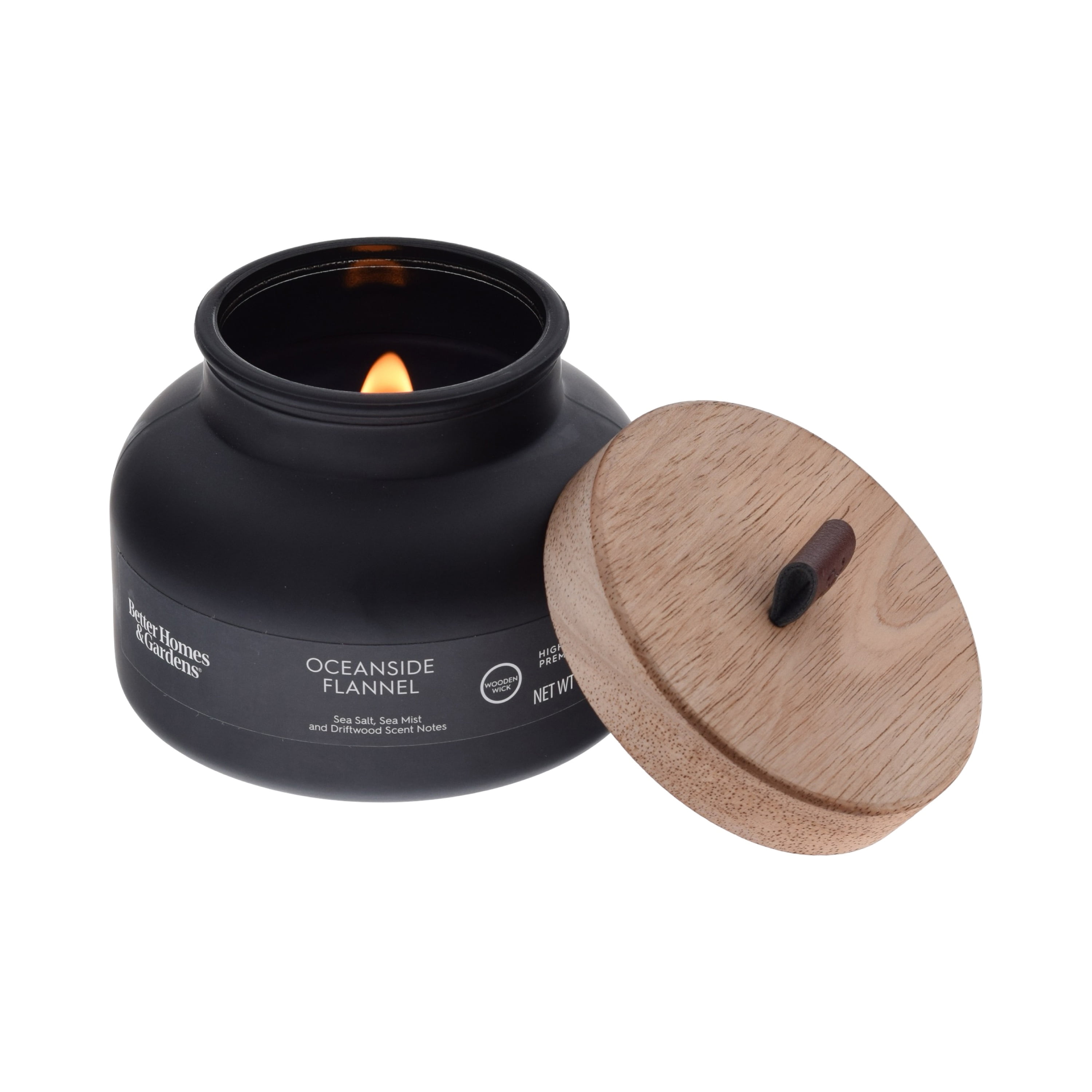 (2 pack) Better Homes and Gardens Oceanside Flannel Scented Wooden Wick Bell Jar Candle 18oz.