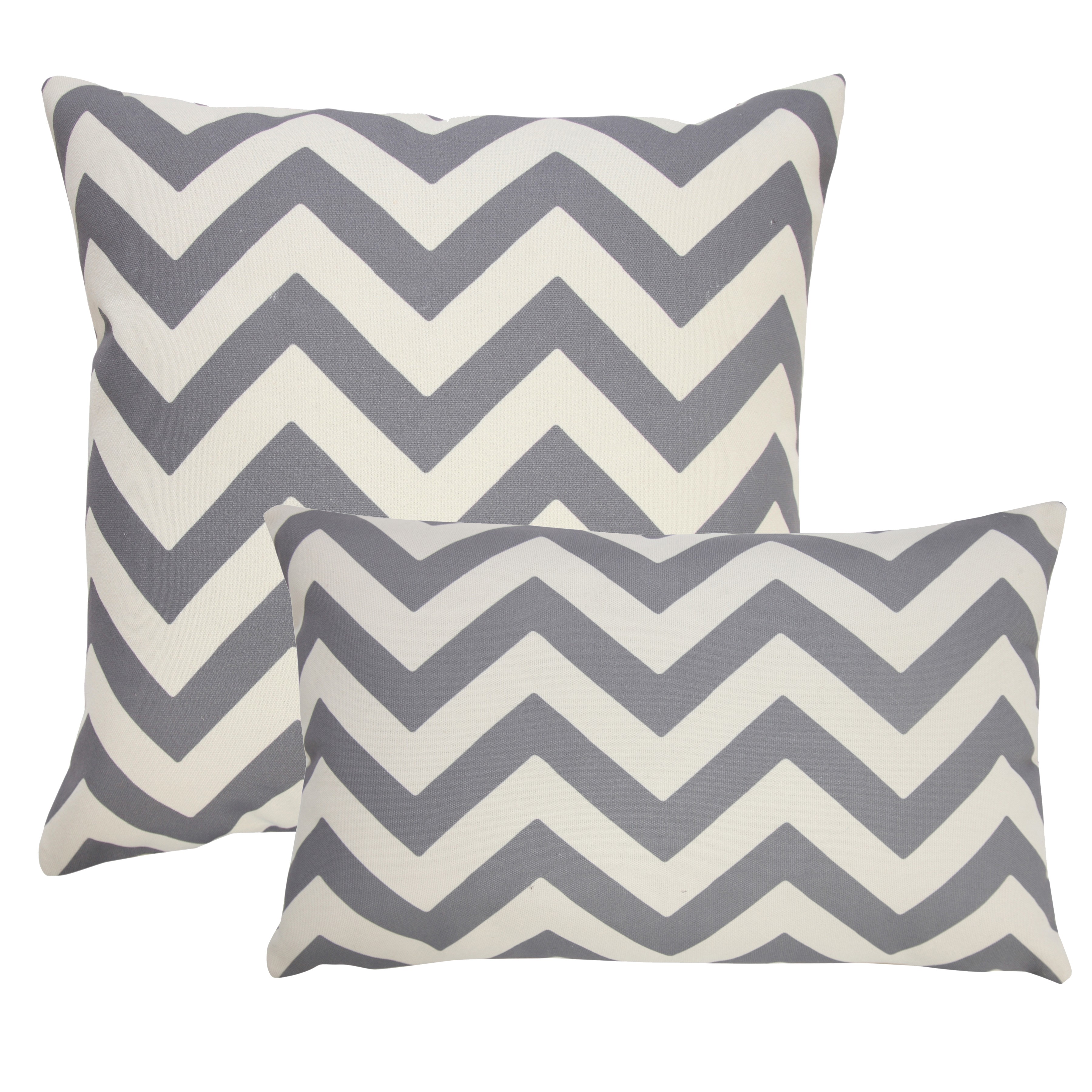 Ox Bay 14" x 20" Hand-Woven Gray/ White Chevron Recycled P.E.T Yarn Pillow Cover