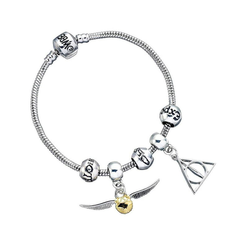 Harry Potter Deathly Hallows and Golden Snitch Charm Bracelet