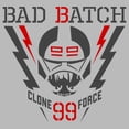 thumbnail image 2 of Junior's Star Wars: The Bad Batch Lightning Logo  Graphic Tee Athletic Heather 2X Large, 2 of 3