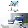 thumbnail image 2 of Dosaele X16 Support pour Ordinateur Portable avec Ventilateurs de Refroidissement Haute Efficacité et Angle Réglable Support Pliant Portable, 2 of 13