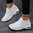 thumbnail image 2 of Women's Breathable Knit Walking Shoes Comfortable Slip On Sneakers Casual Non Slip Barefoot Shoes with Arch Support White Size 10.5, 2 of 7