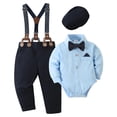 thumbnail image 1 of Traje SANMIO para bebé niño, 4 unidades, azul, para bautizo y Pascua, 1 of 7