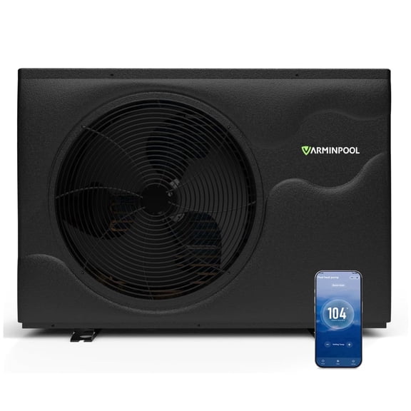 Varminpool Swimming Pool Heat Pump 120,000 BTU 33,000 Gallon High Efficiency Above-Ground Smart Inverter Control