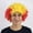 Spain, variant on Flag Color Patriotic Wig for Fan Gathering, Red White Blue Synthetic Hair Headpiece for Carnival Holiday Props, Sports Event Parade Celebration Accessory