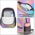 thumbnail image 4 of 17 Inch Lightweight Backpack,PVC Waterproof Oxford Fabric, Ergonomically Designed, with Large Capacity, Vibrant Rainbow Print, 4 of 5