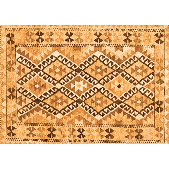 Ahgly Company Indoor Rectangle Southwestern Orange Country Area Rugs, 6' x 9'