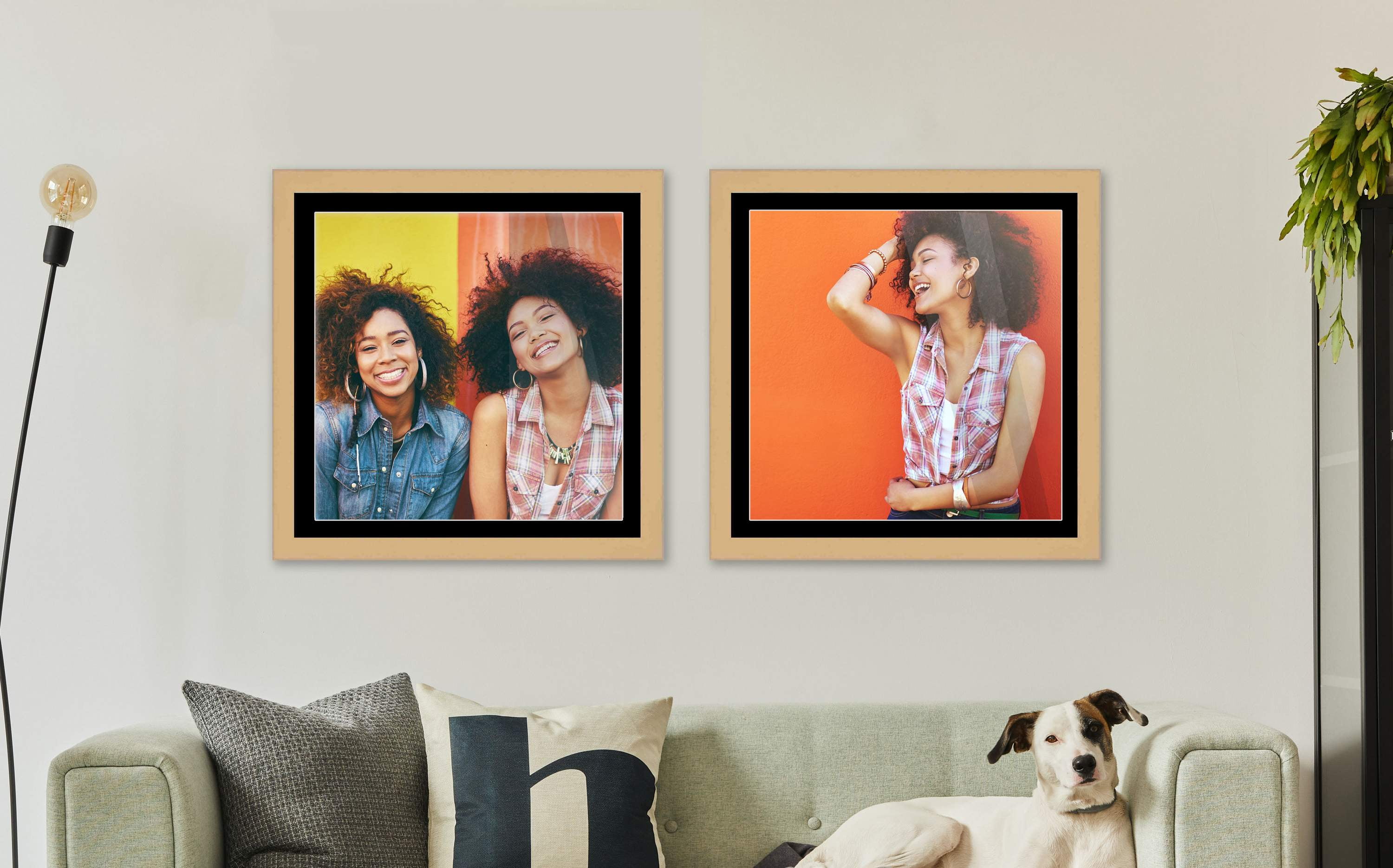 20x20 Frame Natural Matted for 20x20 Picture or 22x22 Art Poster Without Photo Mat  Display Your