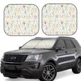 thumbnail image 2 of Uemuo Flower Rabbit Printed 2 PCS Car Windshield Sun Shade, Auto Sun Heat and UV Rays Blocker, Foldable Automotive Front Window Sunshade Protector, 2 of 7