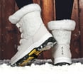 thumbnail image 3 of Waterproof Winter Snow Boots for Women Fleece Lined Warm Lace up Mid Calf Trekking Hiking Booties, 3 of 7