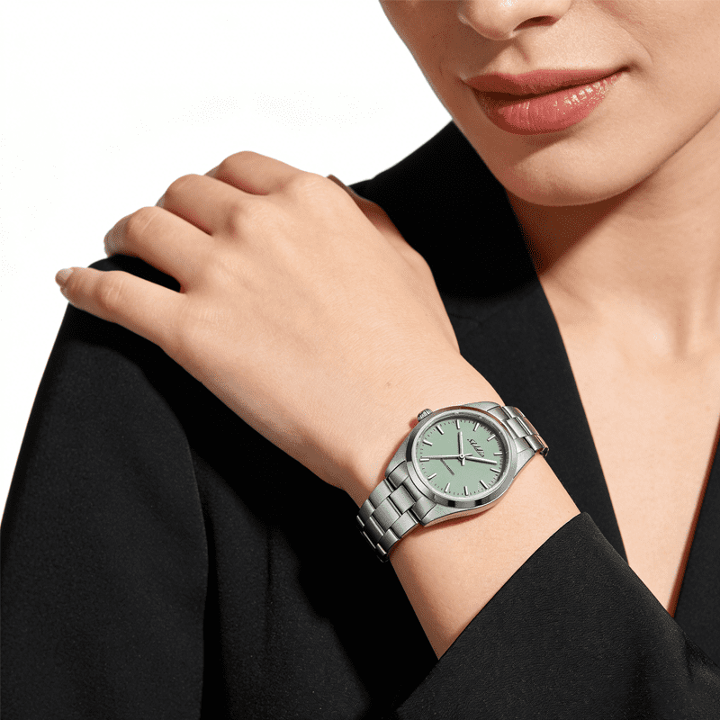 ADDIES Womens Watch 31mm Stainless Steel Sapphire Crystal Japanese Quartz BGW9 Lume 50M Waterproof Analog Dress Watch Ladies Gift Birthday