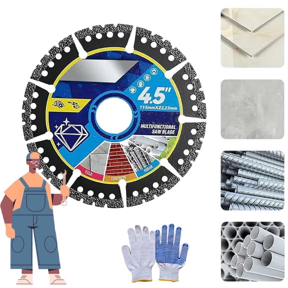 4.5" 115mm Diamond Multi-Purpose Saw Blades, 2025 New All Purpose Diamond Saw Blades, Concrete Saw Blade for Block, Brick, Cutting Tiles, Concrete, Steel PVC Pipes, Dry/Wet Cutting
