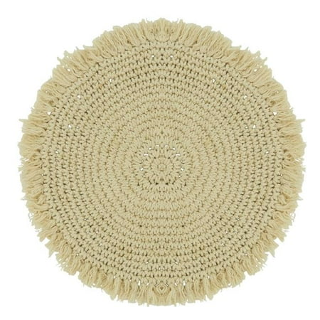 

Saro Lifestyle 1282.N15R 15 in.Round Macrame Placemats Natural - Set of 4