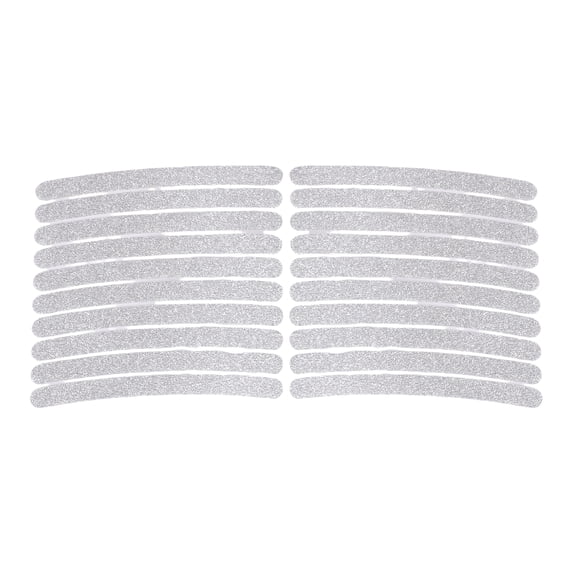 20 Pcs Arc Wheel Rim Stickers Car Wheel Rim Tapes Decoration Stickers for 14-22" Silvery White Starlight PET