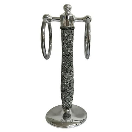 Nu Steel Beaded Heart Freestanding Towel Ring Nu Steel Beaded Heart Freestanding Towel Ring