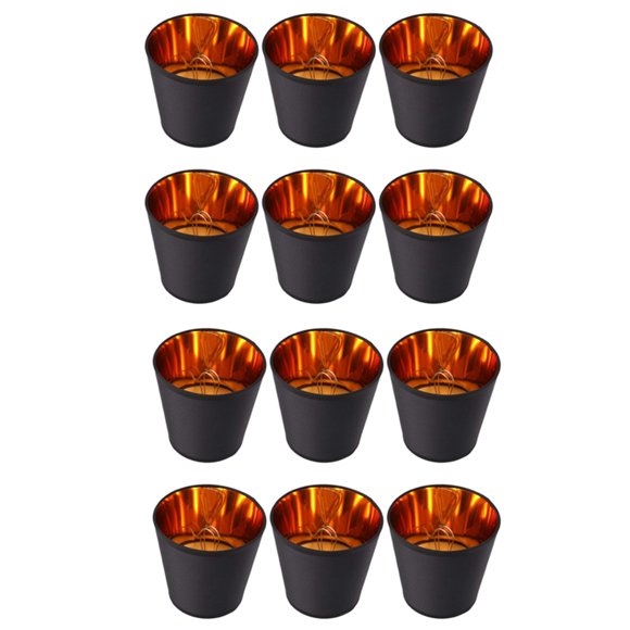12X Black Lamp Shades with Gold Lining Clip on Light Shades Candle Chandelier Lampshades
