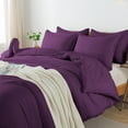 thumbnail image 5 of DNG Creations 5 Piece Luxury Tie Comforter ( Solid Plum Colour ) All-Season 550 GSM Ultra Soft 100% Egyptian Cotton, 800 TC ( Oversized King - Size ), 5 of 6
