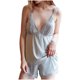 thumbnail image 1 of Pajamas de Seda de Mujer Conjunto de Pantalones Cortos Suspensión Cuello en V Encaje Recorte Hielo Seda de Dos Piezas, Pijama Suave Conjunto para las Mujeres Ropa de Dormir Casual, 1 of 6