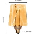 thumbnail image 6 of Next Glow LED Decorative Light Bulb | ICE Style Shaped Vintage Edison Large Light Bulb for Home,Table Lamp, Pendant Lighting | 3.5W Warm White 2200k Amber, Dimmable, E26 Base Unique Decorative Bulbs, 6 of 7