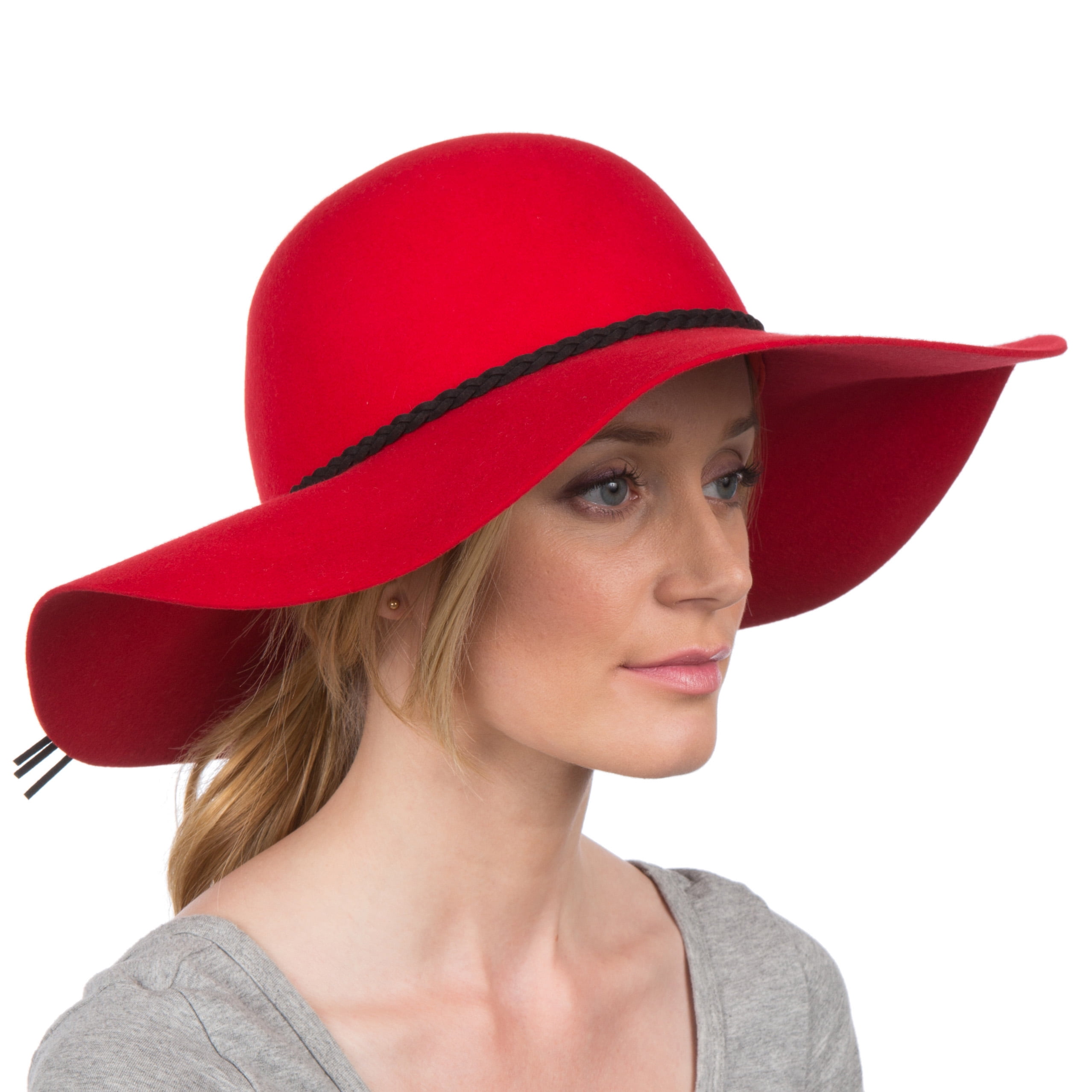 Red wool floppy hat Outlet