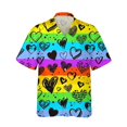 thumbnail image 4 of Camisetas con la bandera del arcoíris LGBT para hombres y mujeres, camisetas con estampado 3D, personalidad, solapa fresca, botón único, blusas de verano de manga corta, 4 of 5