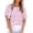 Pink XH29, variant on Womens Blouses Dressy Casual Spring Floral Print Crewneck Smocked Puff Short Sleeve Shirts
