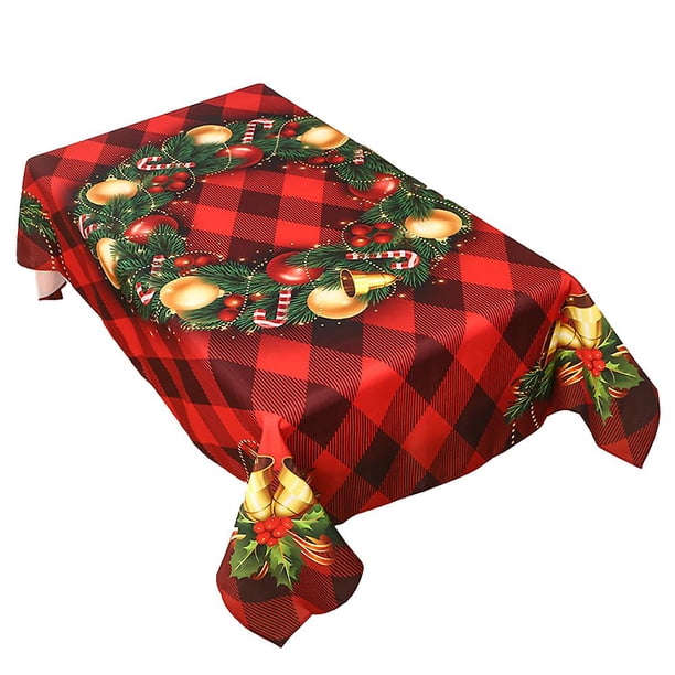 Mantel de tela estampado para Navidad, vacaciones e inviernorectangular