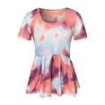 thumbnail image 3 of VEKDONE 2025 Womens Casual Short Sleeve Tunic Tops Scoop Neck T Shirts Tie Dye Vintage Summer Loose Fit Tunics Blouse, 3 of 6