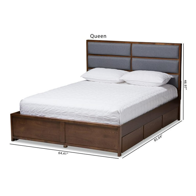 Baxton Studio Macey Modern and Contemporary Dark Grey Fabric Upholstered Walnut Finished Queen Size Storage Platform Bed Baxton Studio Macey Modern and Contemporary Dark Grey Fabric Upholstered Walnut Finished Queen Size Storage Platform Bed