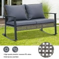 thumbnail image 5 of Ainfox Outdoor Patio Furniture Rocking Loveseat, Wicker Rattan Sofa,Grey, 5 of 8