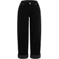 thumbnail image 7 of CUKOLSXA Barrel Pants Women Wide Leg Lounge Palazzo Harem Corduroy Pants Casual Trousers with Pockets, Black, 7 of 7