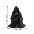 thumbnail image 3 of BallsFHK Black Resin Grim Figurine Holding Golden Flower - Gothic Home Decoration, 3 of 5