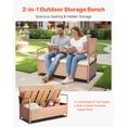 thumbnail image 2 of VEVOR Outdoor Storage Bench PE Rattan 70Gal Deck Box for Outdoor Seat & Storage, 2 of 9