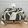 thumbnail image 3 of Black White Gold Marble Pattern Square Tablecloth,Waterproof Square Table Cover,Wipeable Spillproof Washable Table Cover for Home Kitchen Party Decor 52"x52"(132x132cm), 3 of 6