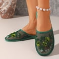 thumbnail image 4 of Dakaela Women's Fishnet Mesh Flat Sandals Closed Toe Slip on Mule Slides with Flower Backless Loafers Summer Shoes Size 6-9, 4 of 8