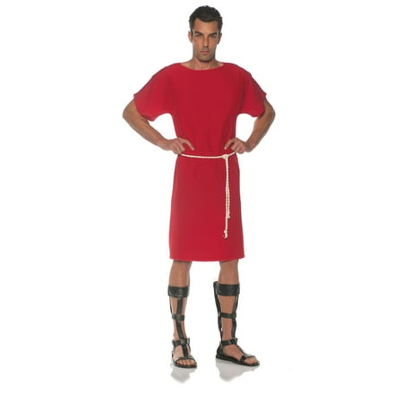 Red Toga Mens Adult Greek Roman Soldier Halloween Costume-Xxl