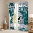 thumbnail image 3 of jejeloiu Green Football City Black Out Curtains,Rugby Ball Games Curtains Pack of 2 (42x63 Each) For Boys Teens, 3 of 6